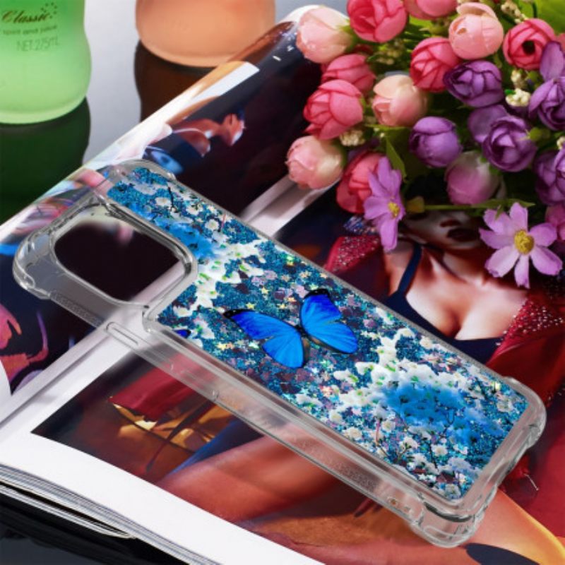 θηκη κινητου Xiaomi Mi 11 5G Glitter Blue Butterflies