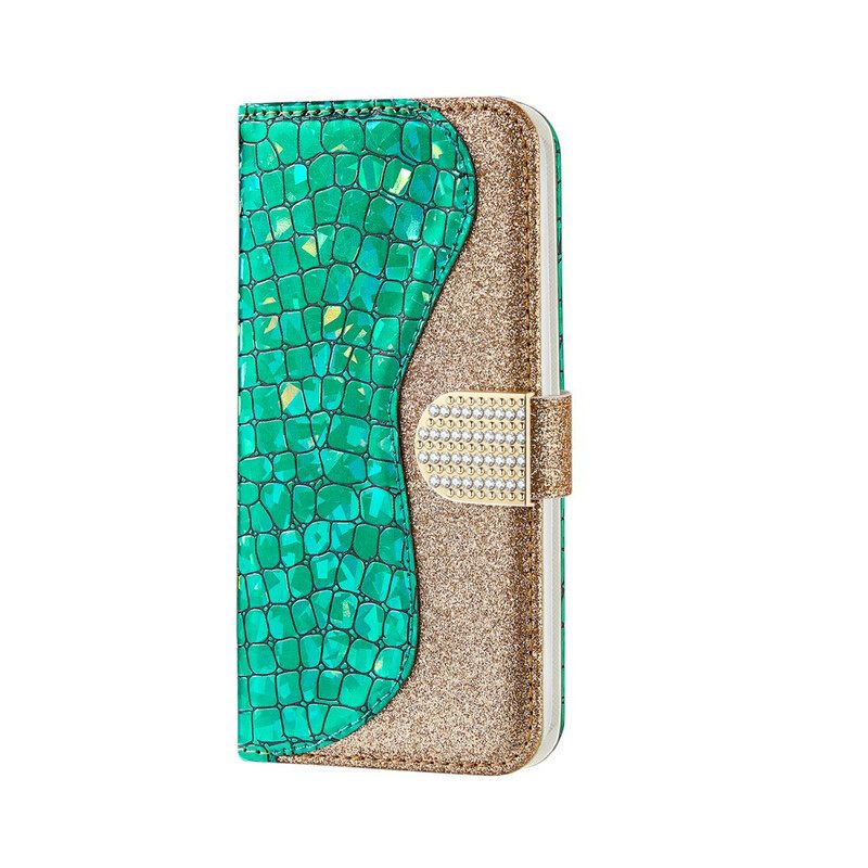 δερματινη θηκη iPhone XR Croco Diamonds