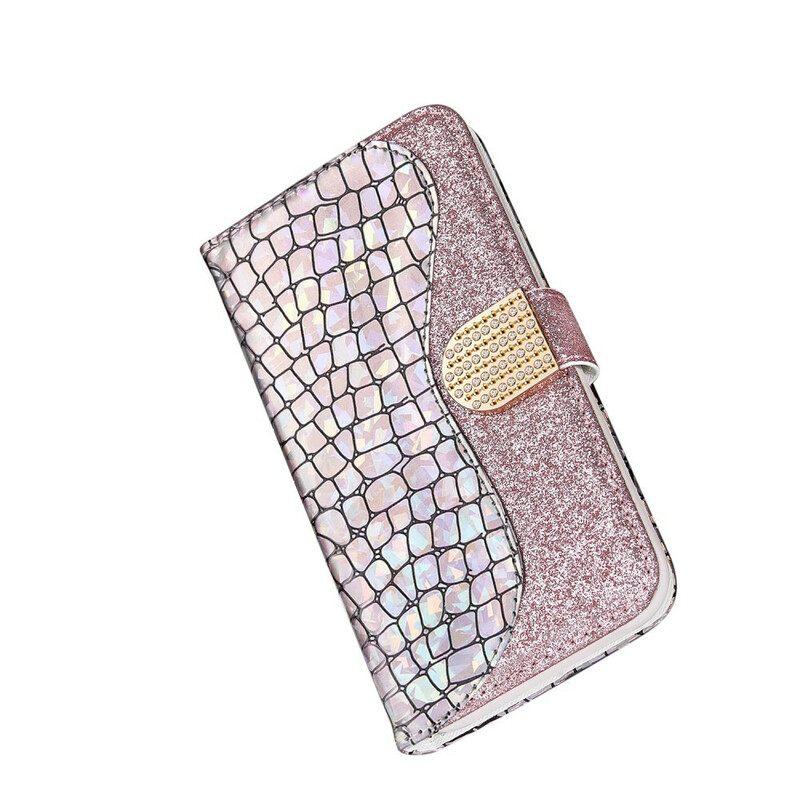 δερματινη θηκη iPhone XR Croco Diamonds