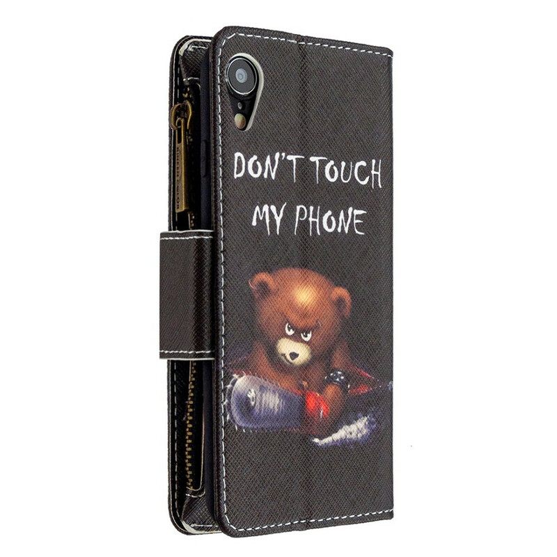 Κάλυμμα iPhone XR Τσέπη Με Φερμουάρ Αρκούδας