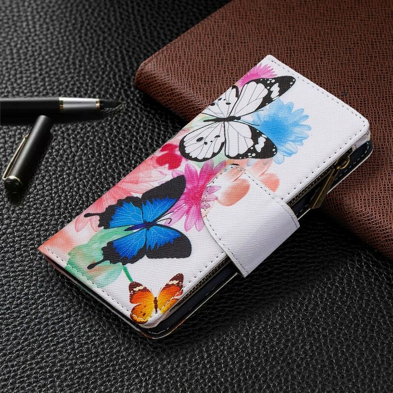 Κάλυμμα iPhone XR Τσέπη Με Φερμουάρ Πεταλούδων