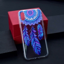 Θήκη iPhone XR Διαφανή Dream Catcher Blue Feathers