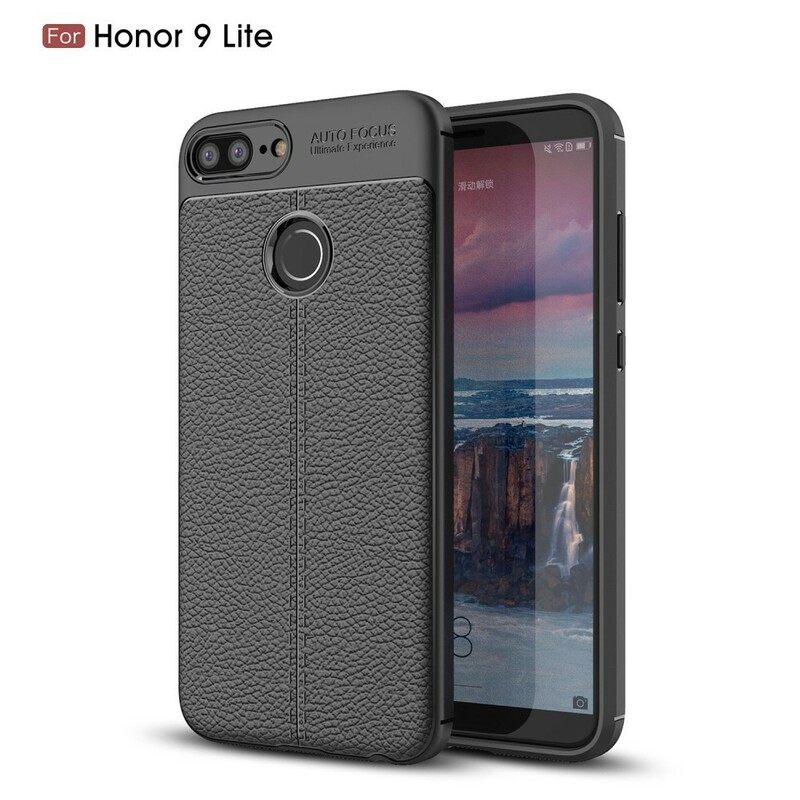 Θήκη Honor 9 Lite Διπλή Γραμμή Litchi Leather Effect