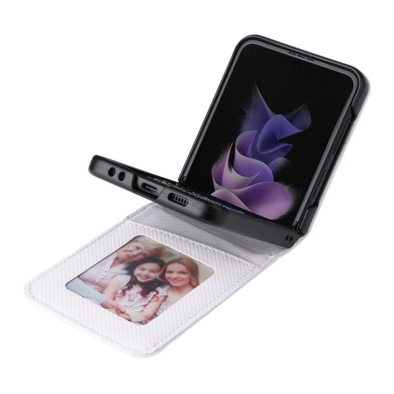 θηκη πορτοφολι Samsung Galaxy Z Flip 4 Θήκη Flip Δερμάτινο Εφέ Ρετρό Θήκη Κάρτας