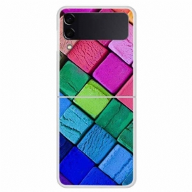 Θήκη Samsung Galaxy Z Flip 4 Θήκη Flip Έγχρωμοι Κύβοι