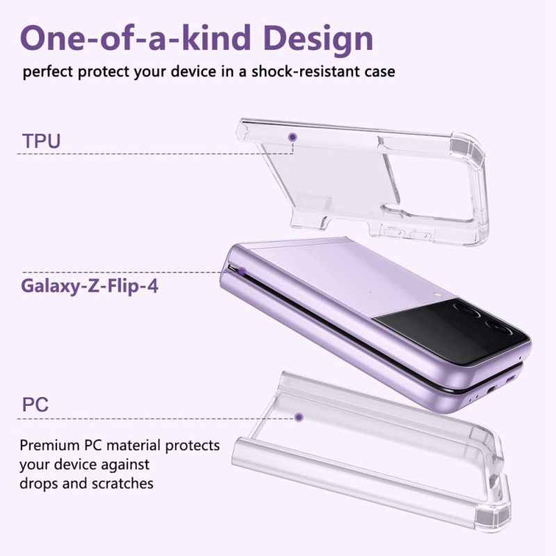Θήκη Samsung Galaxy Z Flip 4 Θήκη Flip Καθαρίστε Τις Ενισχυμένες Γωνίες