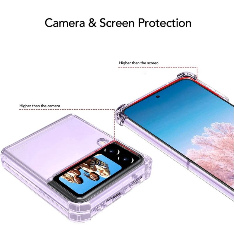 Θήκη Samsung Galaxy Z Flip 4 Θήκη Flip Καθαρίστε Τις Ενισχυμένες Γωνίες