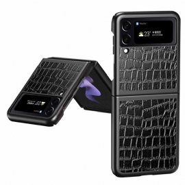 Θήκη Samsung Galaxy Z Flip 4 Θήκη Flip Στυλ Δέρματος Κροκόδειλου