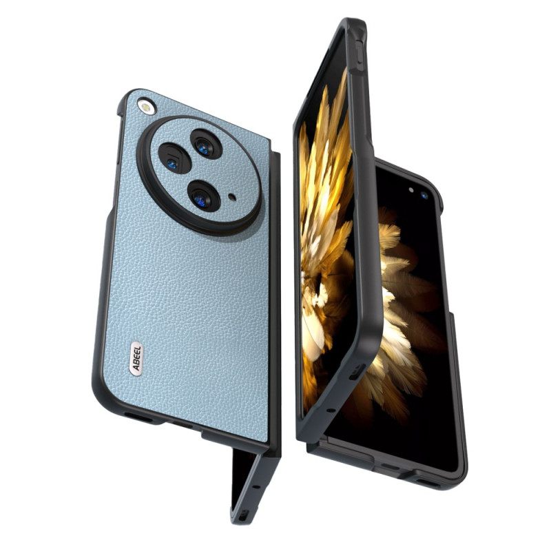 Κάλυμμα Oppo Find N3 Φυσικό Δέρμα Λίτσι Abeel Σιλικόνης