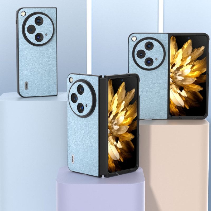 Κάλυμμα Oppo Find N3 Φυσικό Δέρμα Λίτσι Abeel Σιλικόνης