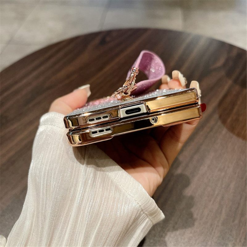 Κάλυμμα Oppo Find N3 Γυαλιστερή Επιφάνεια Και Λουράκι Σιλικόνης