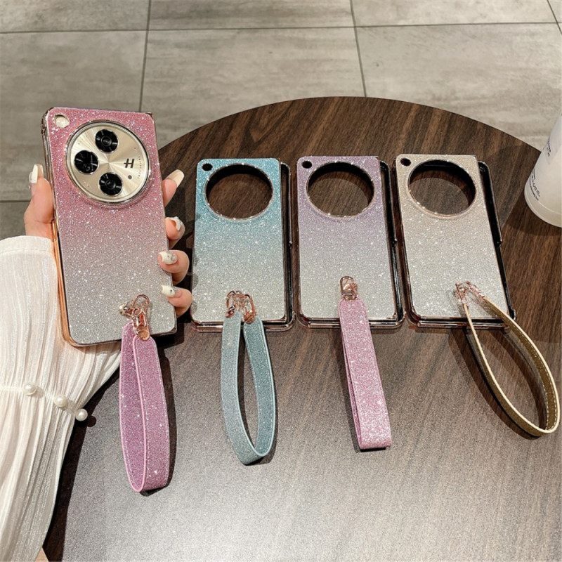 Κάλυμμα Oppo Find N3 Γυαλιστερή Επιφάνεια Και Λουράκι Σιλικόνης