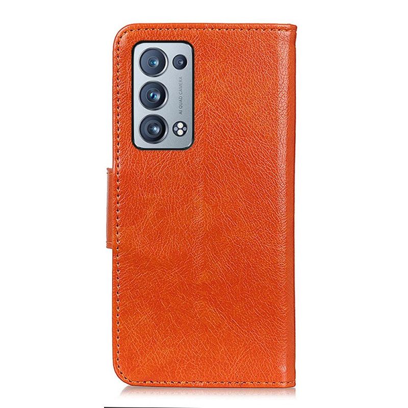 δερματινη θηκη Oppo Reno 6 Pro 5G Πορτοκαλί Split Nappa Leather