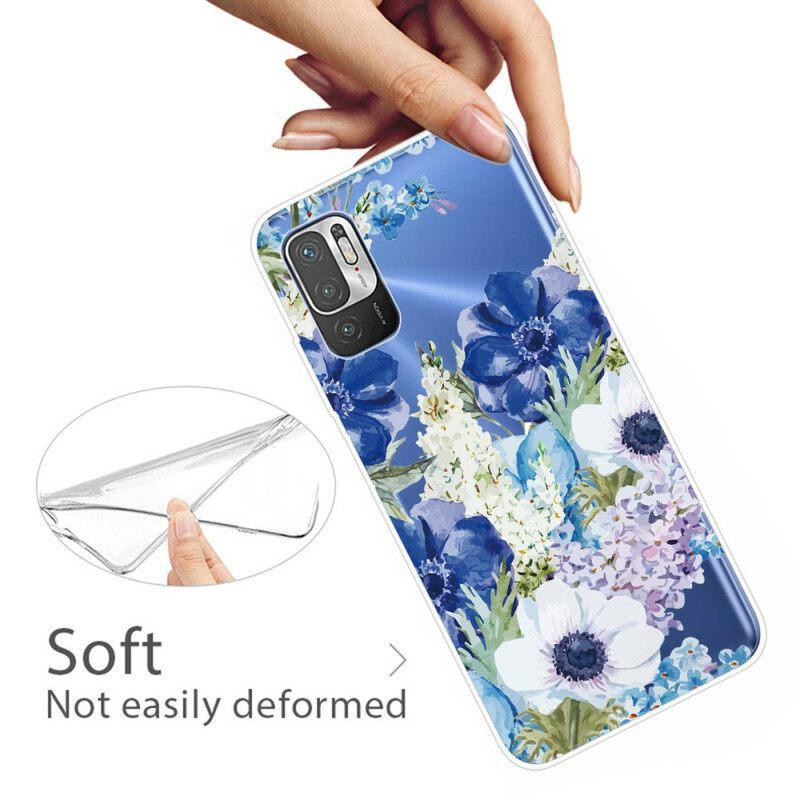 θηκη κινητου Xiaomi Redmi Note 10 5G Ακουαρέλα Μπλε Λουλούδια