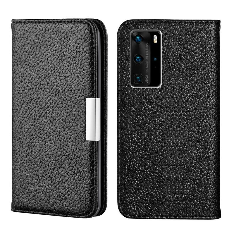 θηκη κινητου Huawei P40 Pro Θήκη Flip Litchi Ultra Chic Faux Leather