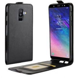 Κάλυμμα Samsung Galaxy A6 Plus Θήκη Flip Πτυσσόμενο Εφέ Δέρματος