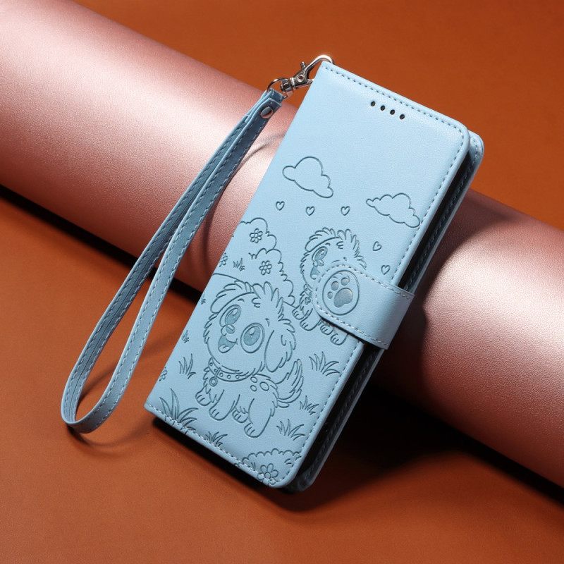 Δερματινη Θηκη Vivo X300 Προστασία Rfid Με Χάραξη Σκύλου