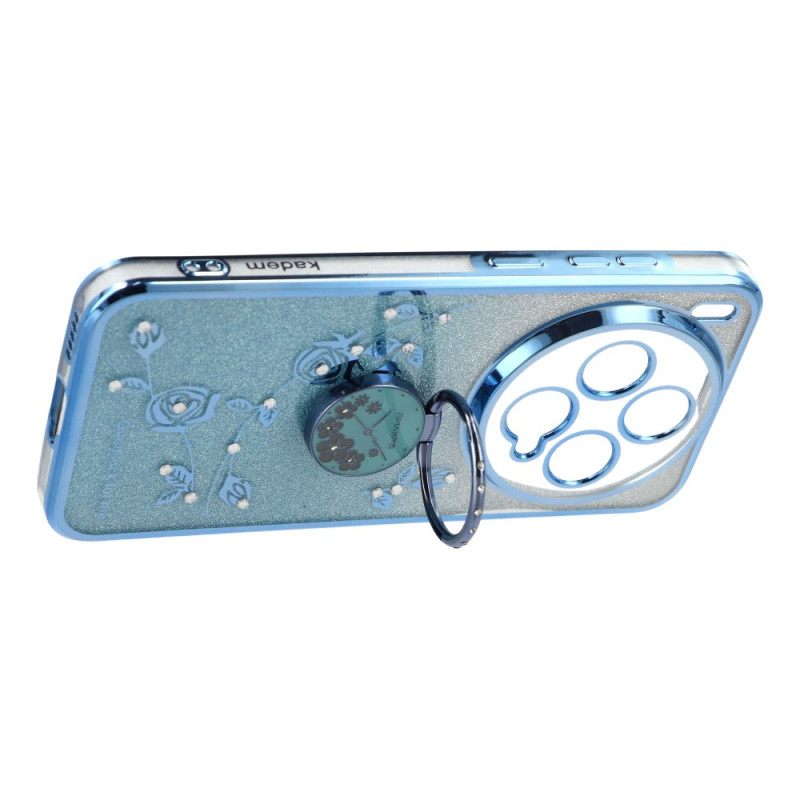 Κάλυμμα Vivo X300 Θήκη Δαχτυλιδιών Kadem Με Λουλούδι Και Στρας