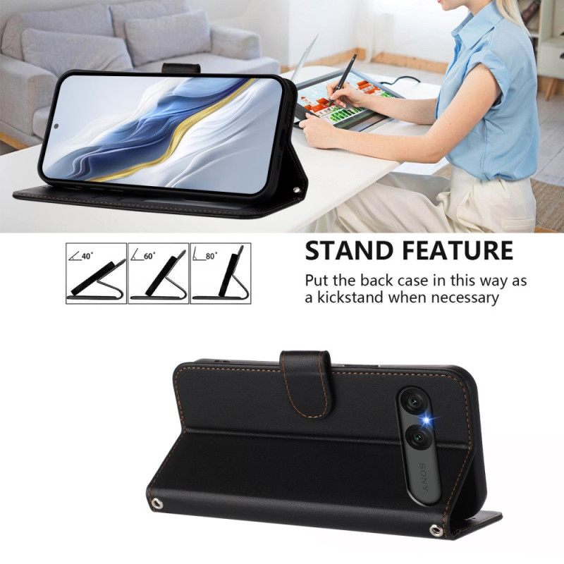 Δερματινη Θηκη Sony Xperia 10 Vii Απλό Τεχνητό Δέρμα