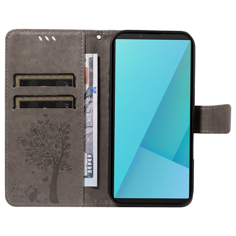 Δερματινη Θηκη Sony Xperia 10 Vii Δέντρο Για Γάτες