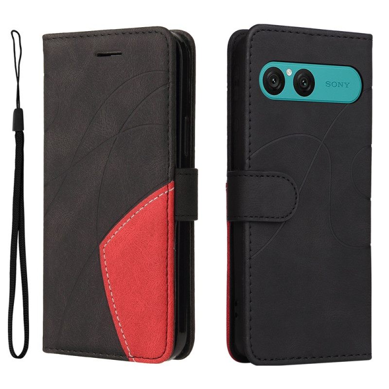 Δερματινη Θηκη Sony Xperia 10 Vii Δίχρωμο Κυματιστό