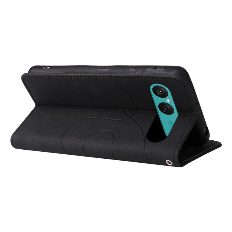 Δερματινη Θηκη Sony Xperia 10 Vii Δίχρωμο Κυματιστό