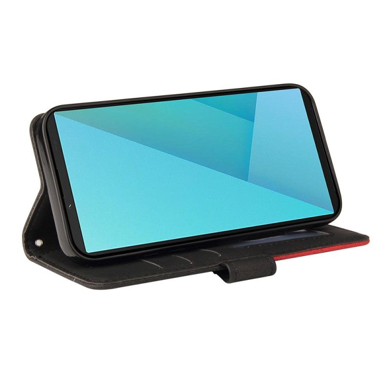 Δερματινη Θηκη Sony Xperia 10 Vii Δίχρωμο Κυματιστό