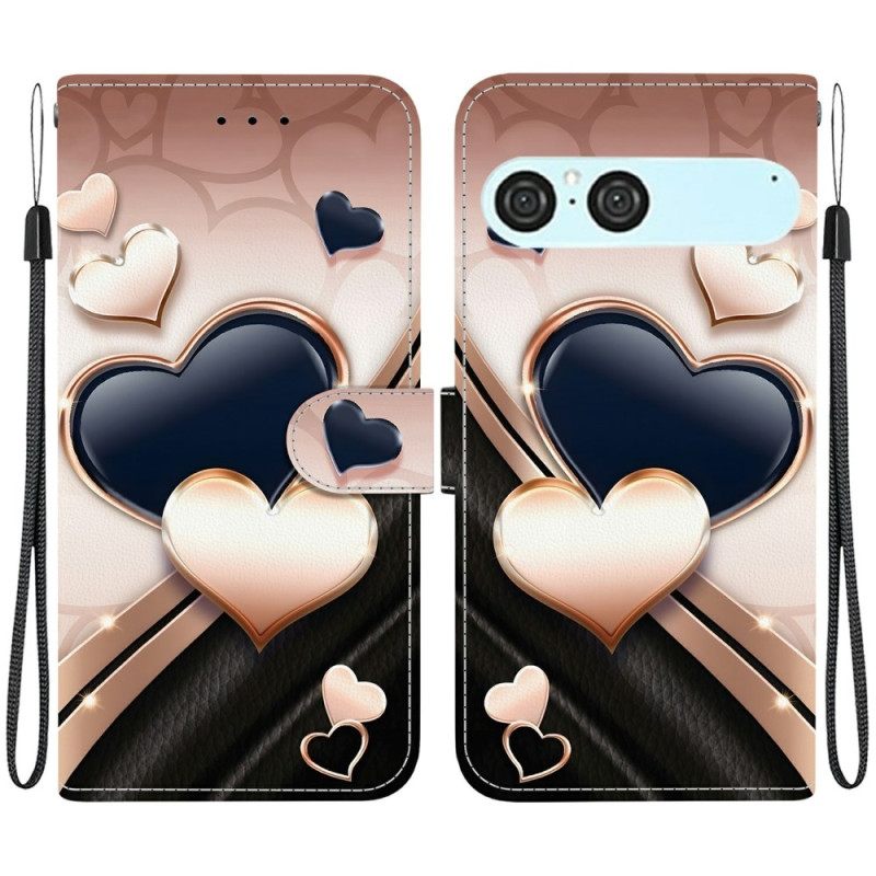 Δερματινη Θηκη Sony Xperia 10 Vii Δύο Καρδιές