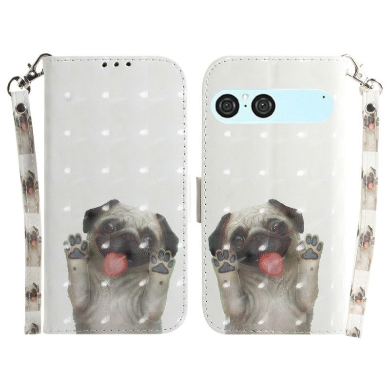 Δερματινη Θηκη Sony Xperia 10 Vii Κορδόνι Με Σχέδιο Παγκ