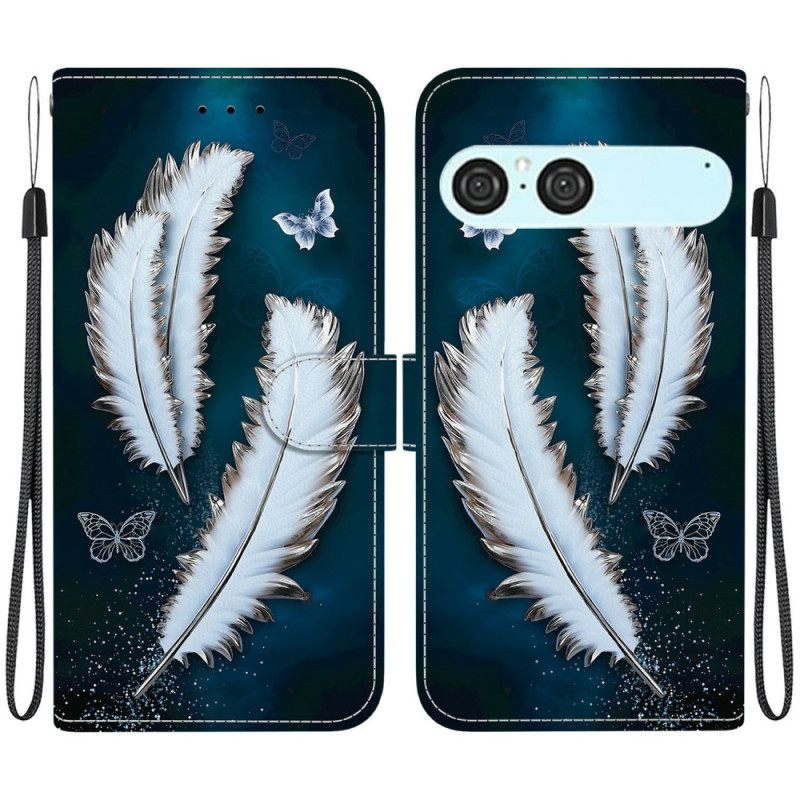 Δερματινη Θηκη Sony Xperia 10 Vii Λευκές Πεταλούδες