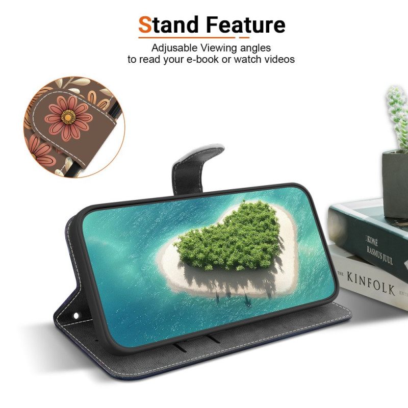 Δερματινη Θηκη Sony Xperia 10 Vii Λουλουδάτο Μοτίβο Σιλικόνης