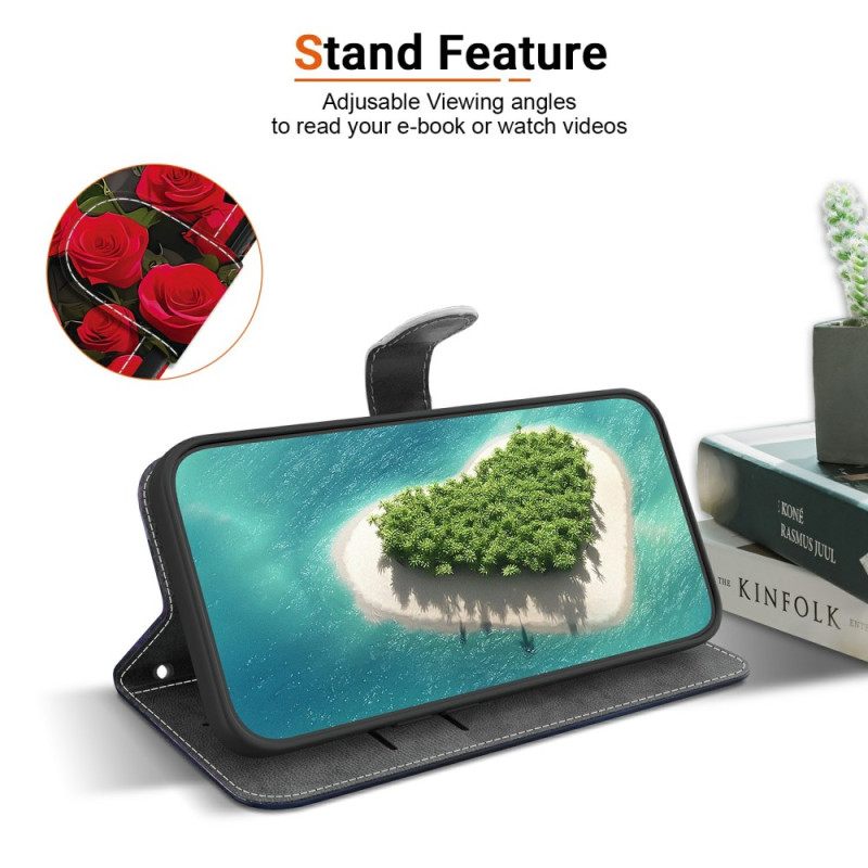 Δερματινη Θηκη Sony Xperia 10 Vii Πεταλούδα Και Μαργαριτάρια