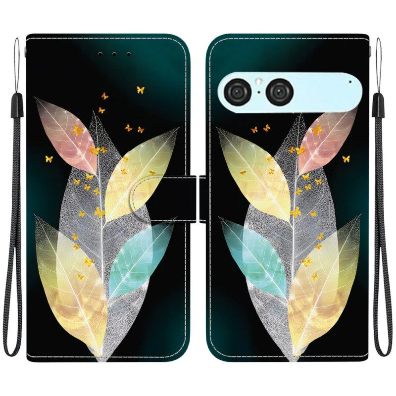 Δερματινη Θηκη Sony Xperia 10 Vii Πολύχρωμα Φύλλα Σιλικόνης