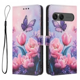 Δερματινη Θηκη Sony Xperia 10 Vii Ροζ Λουλουδάτο Μοτίβο