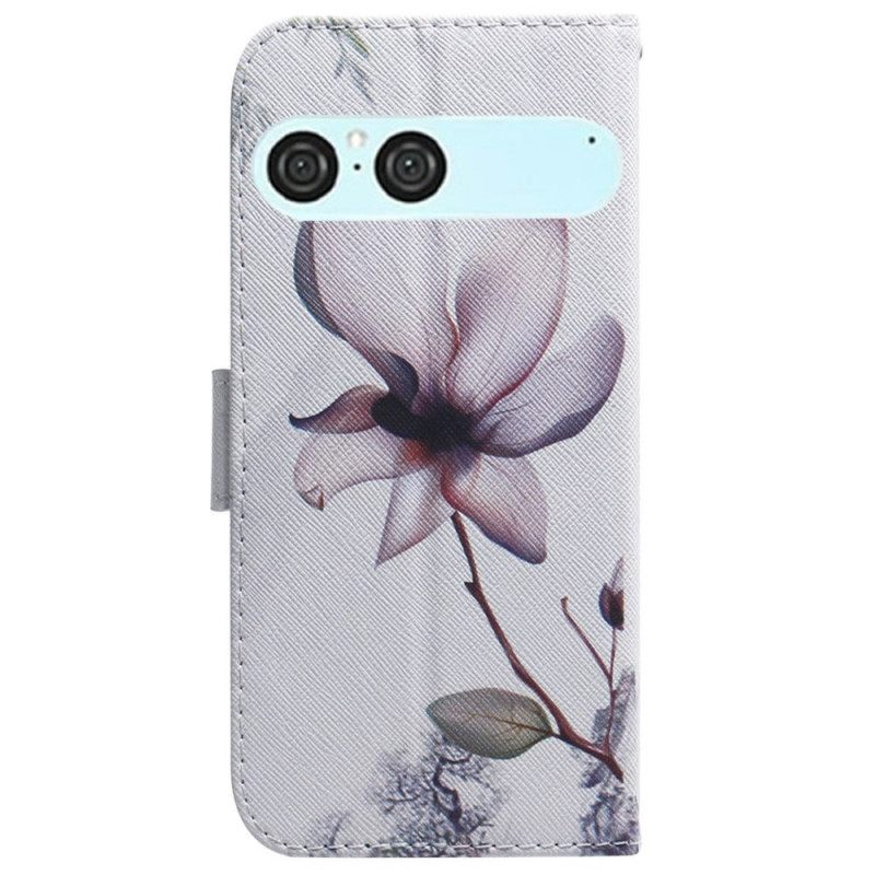 Δερματινη Θηκη Sony Xperia 10 Vii Ροζ Λουλούδι