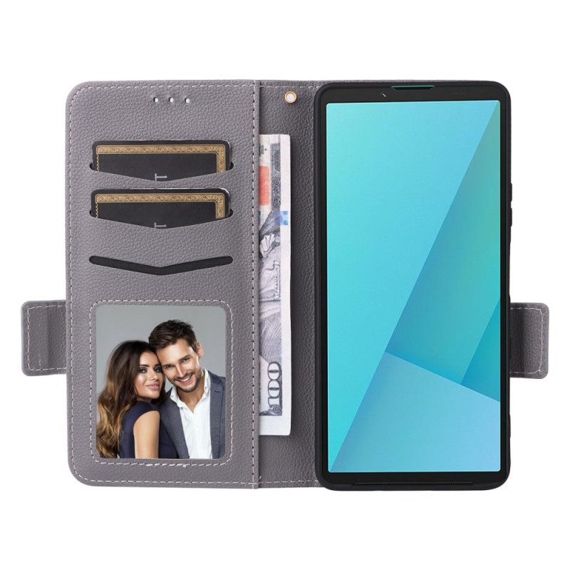 Δερματινη Θηκη Sony Xperia 10 Vii Τεχνητό Δέρμα Με Λουρί