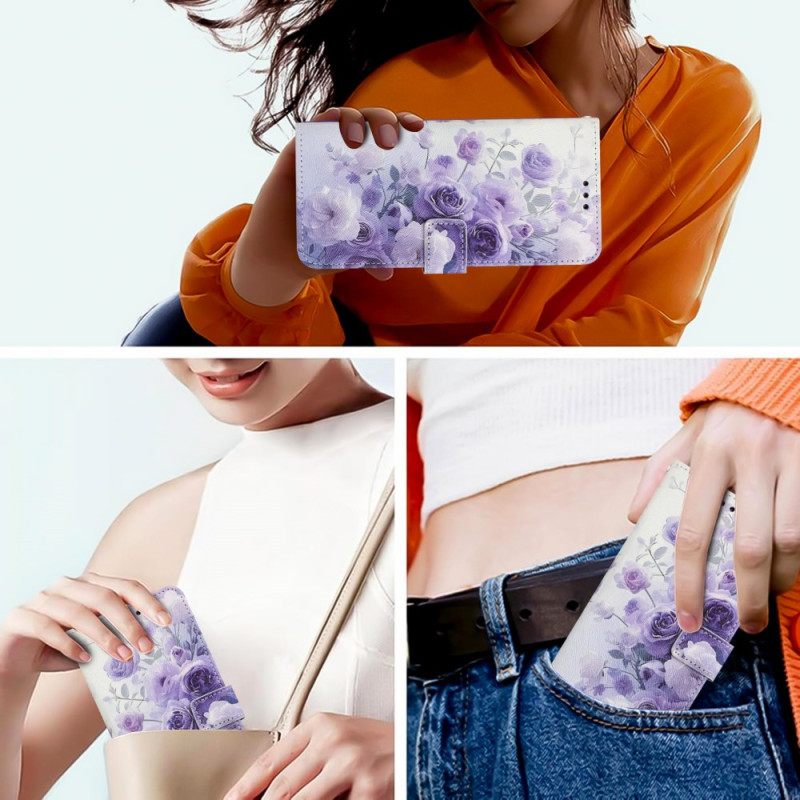 Θηκη Κινητου Sony Xperia 10 Vii Μωβ Τριαντάφυλλα