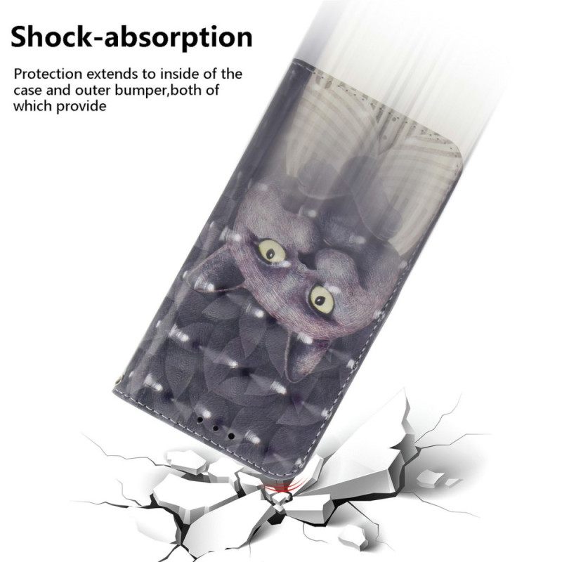 Θηκη Κινητου Sony Xperia 10 Vii Θήκες Κινητών Γκρι Κορδόνι Με Γάτα