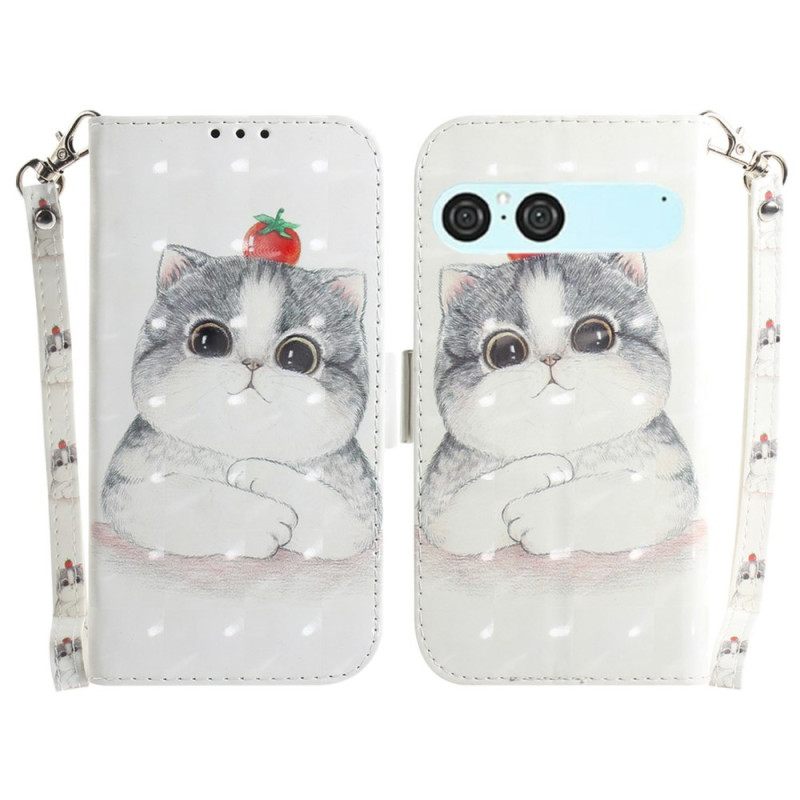 Θηκη Κινητου Sony Xperia 10 Vii Θήκες Κινητών Κορδόνι Με Γάτα Και Φράουλα