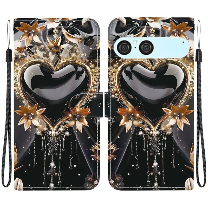 Θηκη Κινητου Sony Xperia 10 Vii Θήκες Κινητών Μαύρη Και Χρυσή Καρδιά