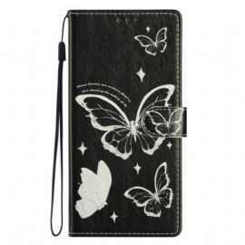 Δερματινη Θηκη Samsung Galaxy A17 4g / 5g Ασπρόμαυρες Και Άσπρες Πεταλούδες