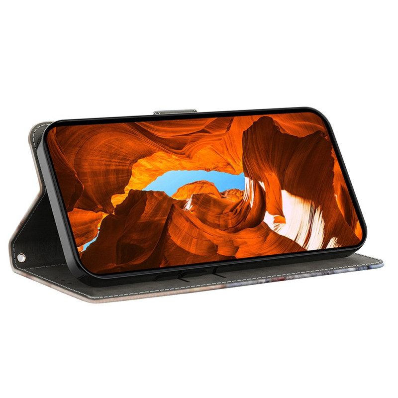 Δερματινη Θηκη Samsung Galaxy A17 4g / 5g Έντονα Λουλούδια Σιλικόνης