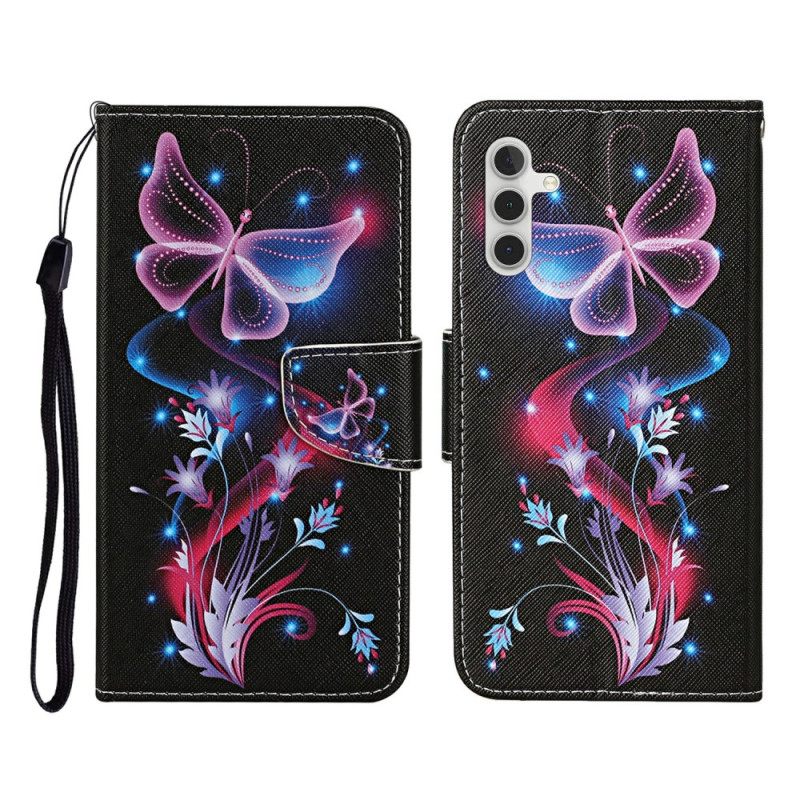 Δερματινη Θηκη Samsung Galaxy A17 4g / 5g Φωτεινές Πεταλούδες