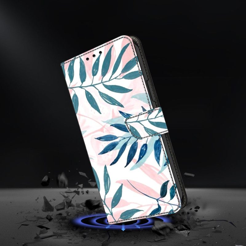 Δερματινη Θηκη Samsung Galaxy A17 4g / 5g Φύλλα Ακουαρέλας Σιλικόνης