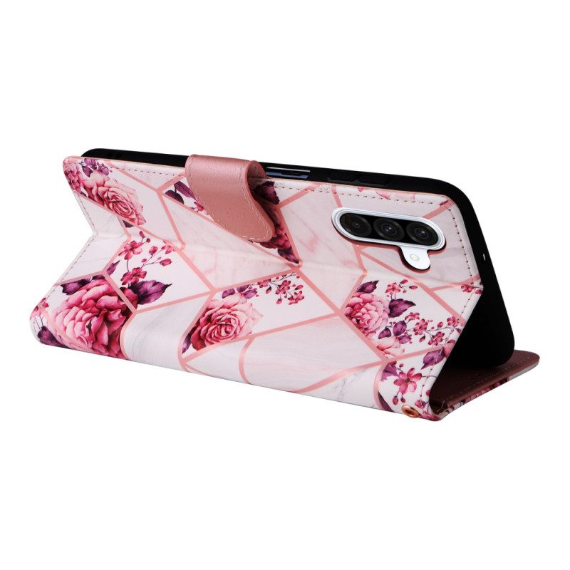 Δερματινη Θηκη Samsung Galaxy A17 4g / 5g Μάρμαρο Σχέδιο Με Κορδόνι