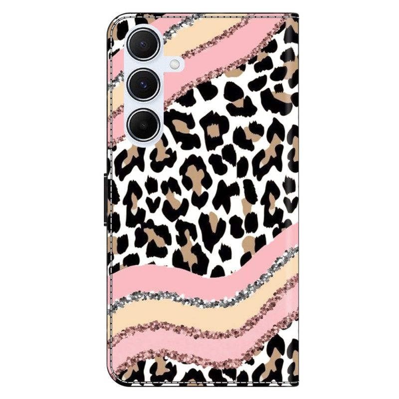 Δερματινη Θηκη Samsung Galaxy A17 4g / 5g Μοτίβο Ριγέ Λεοπάρδαλης Σιλικόνης