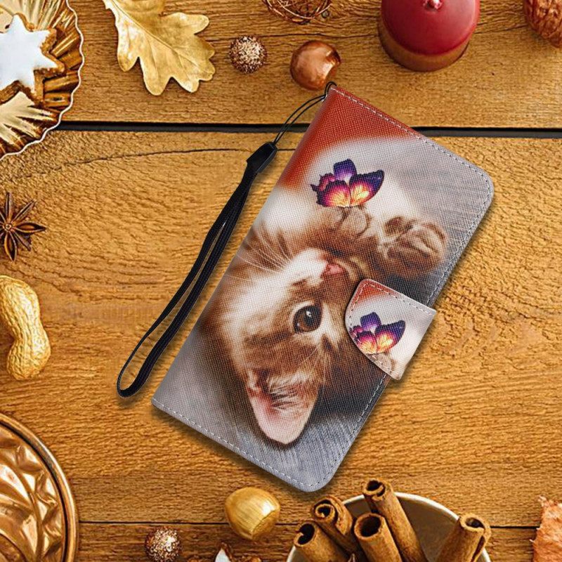 Δερματινη Θηκη Samsung Galaxy A17 4g / 5g Πεταλούδα Και Γάτα