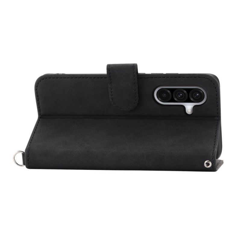 Δερματινη Θηκη Samsung Galaxy A17 4g / 5g Πορτοφόλι Με Εφέ Δαντέλας Και Σουέτ