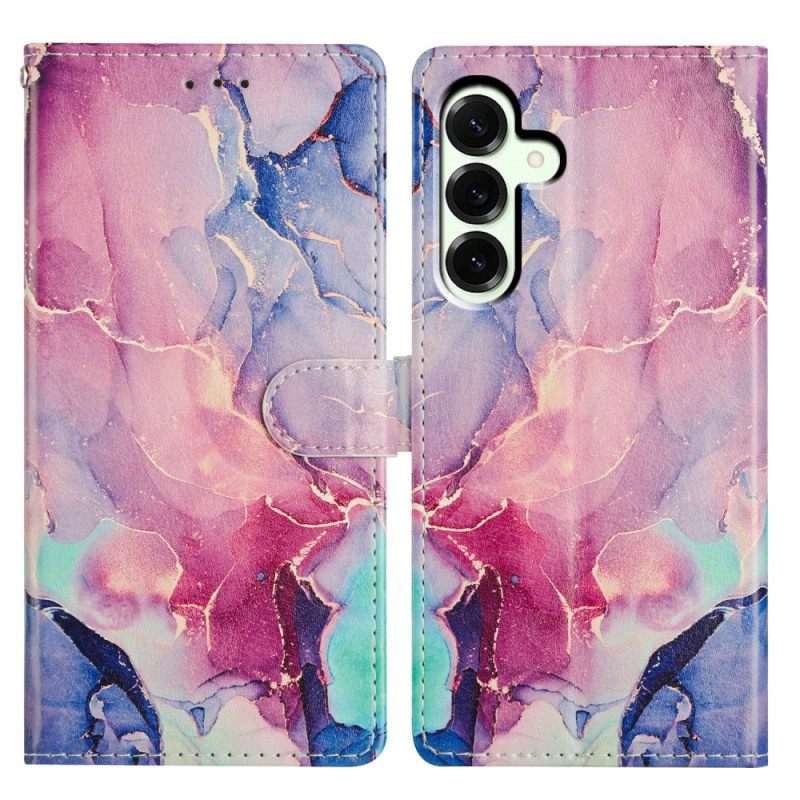 Δερματινη Θηκη Samsung Galaxy A17 4g / 5g Πράσινο Και Ροζ Μάρμαρο