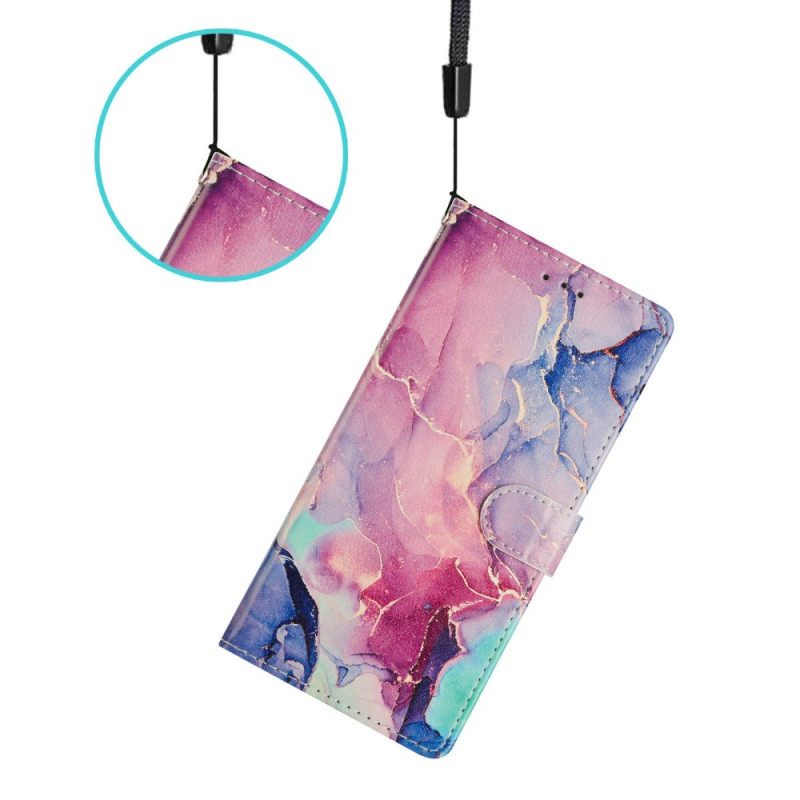 Δερματινη Θηκη Samsung Galaxy A17 4g / 5g Πράσινο Και Ροζ Μάρμαρο